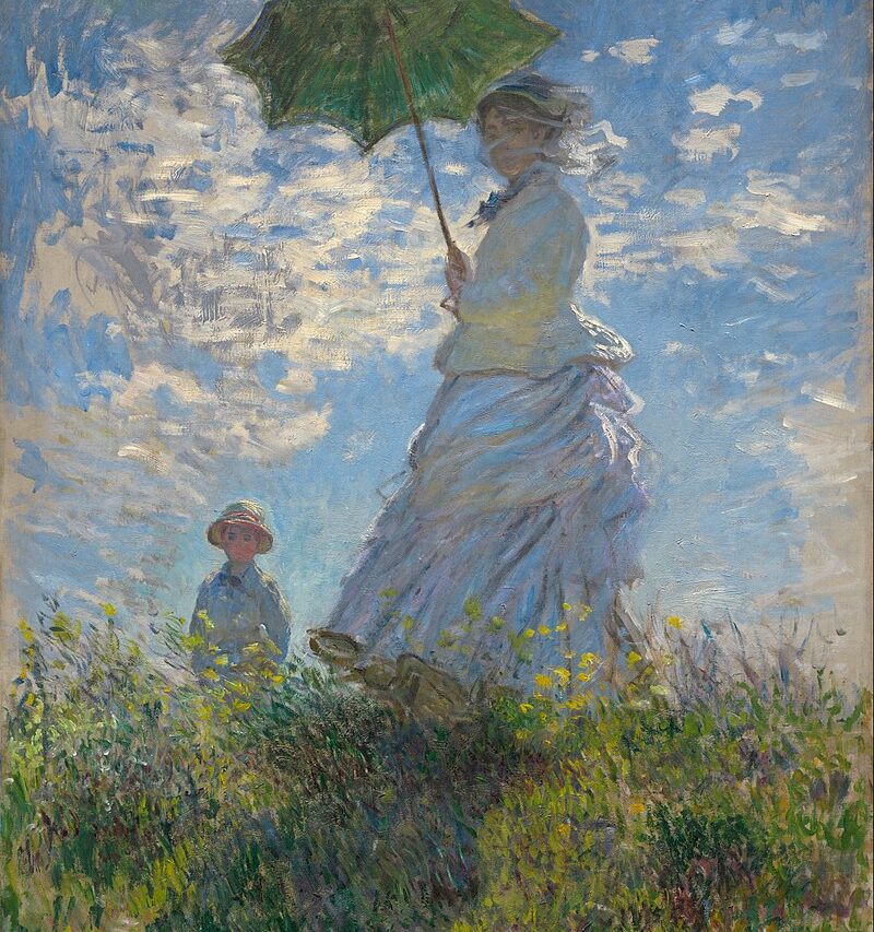 Donna con il parasole madame Monet con il figlio