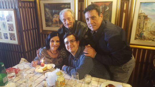Con Carlo, cugino e i miei genitori