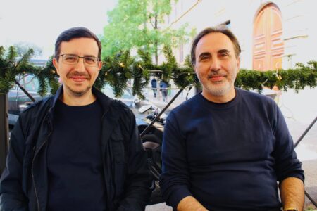 Con Massimiliano, il marito della mia amica Letizia, cantante e blogger di Milano